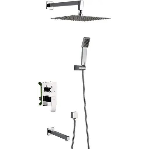 Душова система прихованого монтажу Gappo 1/4 G7102, 3 функції, Хром - фото 1