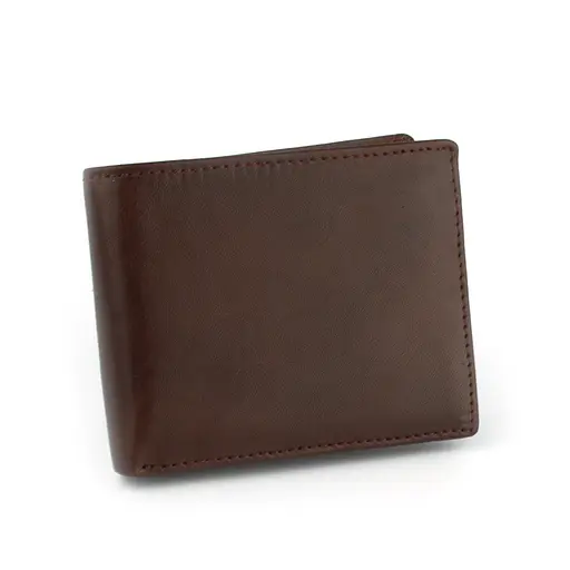 Кошелек мужской кожаный Virginia Conti Т813 коричневый без кнопки - фото 1