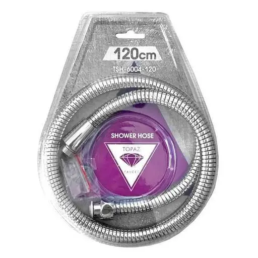 Шланг для душу Topaz TSH-6004 120см, Хром - фото 1