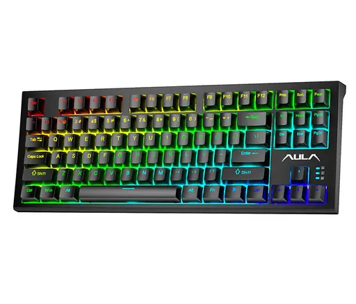 Клавиатура игровая механическая Aula Mechanical F-3032 Black keycaps + 21 Yellow keys KRGD Brown