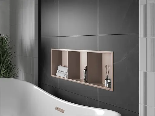 Полка в ванную встроенная Nett YBr-90, металлическая 90 см Бронза - фото 5