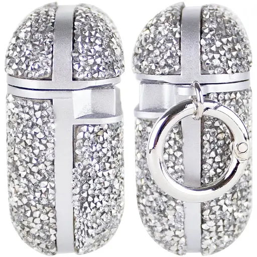 TPU чохол Bling World Rock Diamond для навушників AirPods 1/2 Срібний - фото 3