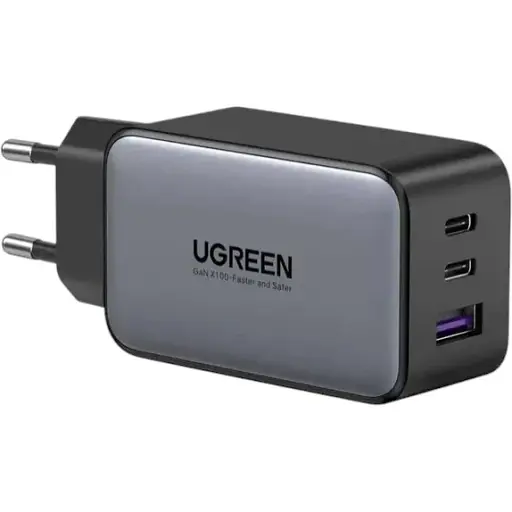 Зарядное устройство для Ugreen EU 65 W GaN CD244 (3 порта 2C + 1 A) прямоугольное 10335 - фото 1