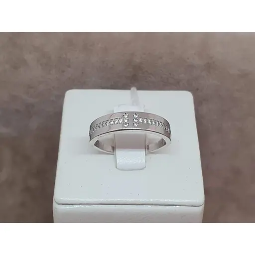 Серебряное кольцо Агни ТАНДЕМ с фианитами. 1607/1Р-CZ 18 - фото 4