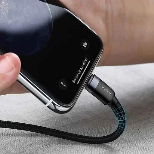 Кабель Baseus Cafule Cable Type-C to iP PD 20W 1m Gray+Black - фото 8