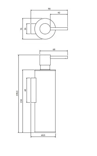 Дозатор для рідкого мила Omnires Modern Project black MP60721BL, Чорний матовий - фото 2