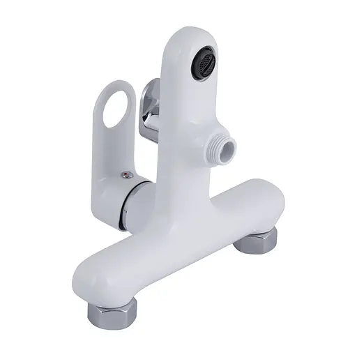 Смеситель для ванны Qtap Jay (c душевым гарнитуром) QTJAY259CRW45553 Chrome/White Белый - фото 3