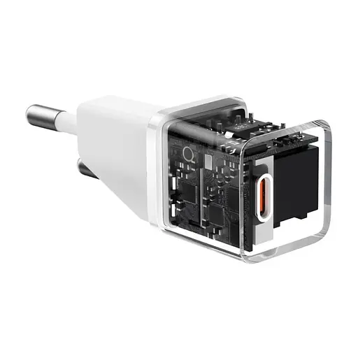 Адаптер зарядний пристрій Baseus GaN5S Fast Charger 20 W (1 Type-C) біле - фото 3