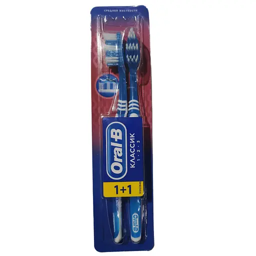 Зубная щетка Oral-B 3-Effect Classic, средняя, синий, 2 шт.