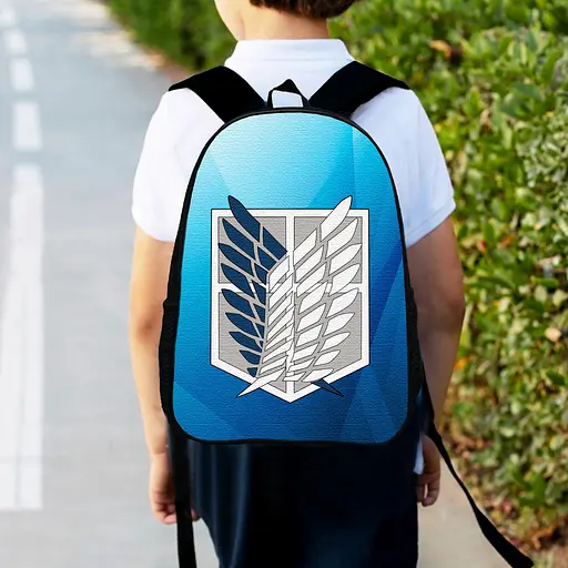 Рюкзак детский крылья свободы, атака титанов, 34х27см, городской ранец для мальчика с принтом (00405)