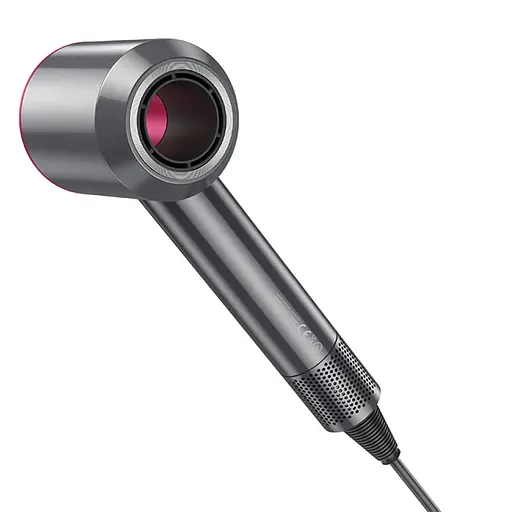 Фен мощный компактный Hoco HP11 negative ion hair dryer 1600W серый с розовым - фото 2