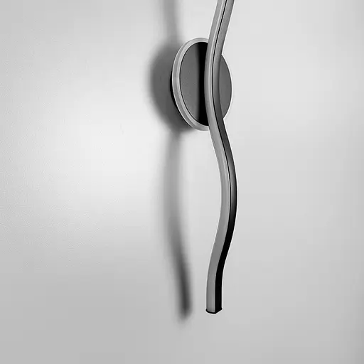 Чорне видовжене хвилеподібне бра 60 см 4000K Арт. WB 31/600 BK Line F - фото 2