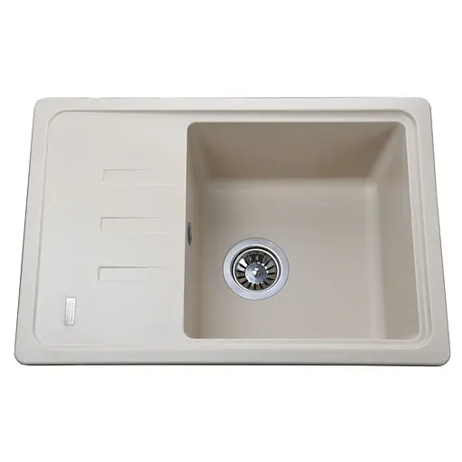 Кухонная мойка гранитная Globus Lux Mono слоновая кость 620х435мм, Бежевый - фото 1