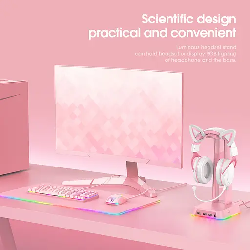 Держатель наушников Onikuma RGB Gaming ST-2 3USB AUX - фото 4