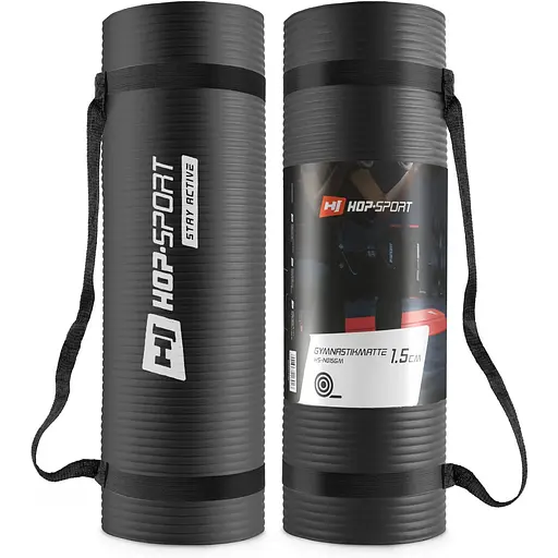 Мат для фитнеса и йоги Hop-Sport HS-N015GM с отверстиями 1,5см черный - фото 2