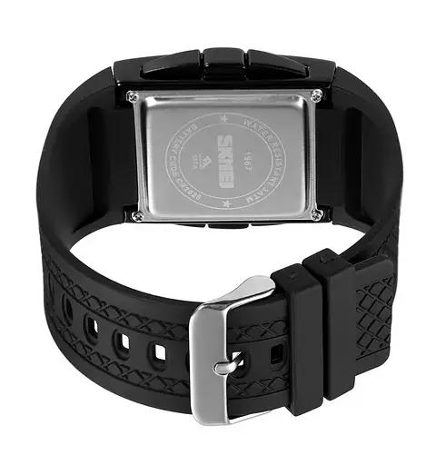 Мужские наручные кварцевые часы Skmei 1967 (Черные с черным) - фото 8