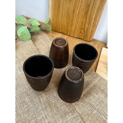 Склянка 0.4 літра керамічний (глиняний) різьблений Декор - фото 6