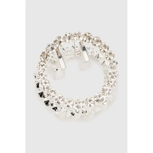 Заколка-краб 10-6,1-18 Кружок Серебряный (2000990451309А) - фото 1