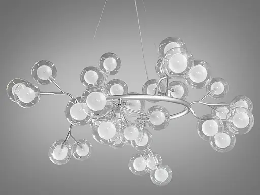 Новинка, люстра в дитячу кімнату "Світлячок", 45 ламп, хром сатин - фото 3