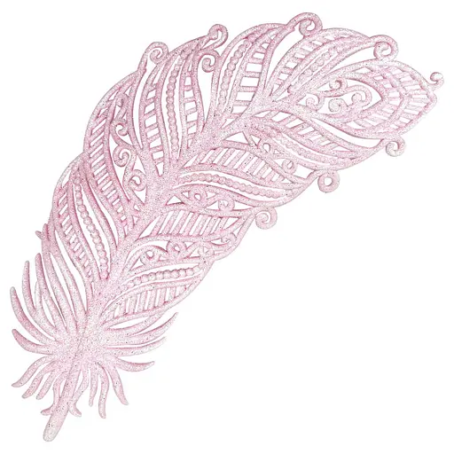 Ялинкова іграшка MIS LT Перо 7,5х15,5Х1,5 см рожевий - фото 1