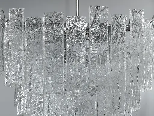 Люстра підвісна з скляними елементами на 10 ламп, колір хром - фото 2