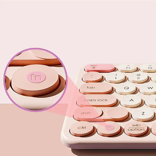 Бездротова клавіатура Baseus K01A Wireless Tri-Mode Keyboard (English Version) (B00955503) Baby Pink - фото 3