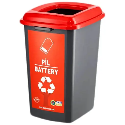 Бак сортувальний Planet для батарейок 50 л антрацитово-червоний (00-00020304)