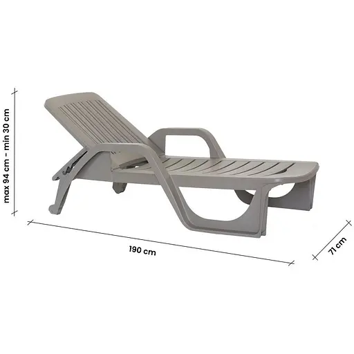 Шезлонг пластиковий Bica Zanzibar, бежево-сірий - фото 5