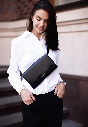 Жіноча шкіряна сумка-трансформер чорна Blackwood - фото 10