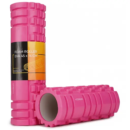 Масажний ролик Cornix EVA 45 x 14 см (валик, роллер) XR-0043 Pink - фото 1