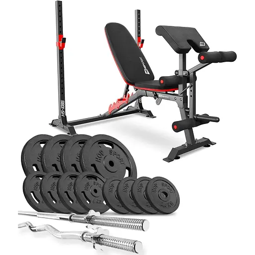 Набор Hop-Sport Strong 108кг со скамейкой HS-1095