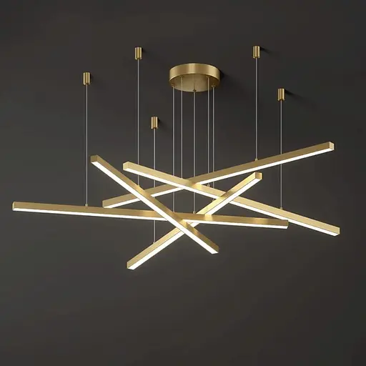 Люстра светодиодная потолочная PJ853 с пультом (Golden) 80х4см - фото 2