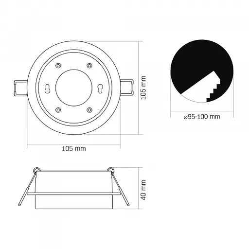 Світильник Videx під лампу GX53 врізний Круглий Білий (VL-SPF33R-W) - фото 3