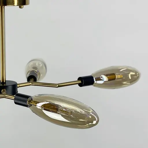 Стельова люстра на 6 видовжених плафонів янтар або графіт Line.F Колір плафона Графітовий - фото 3