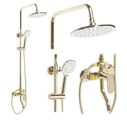 Душова система Rea Salton gold з виливом REA-P2407, Золотий - фото 3