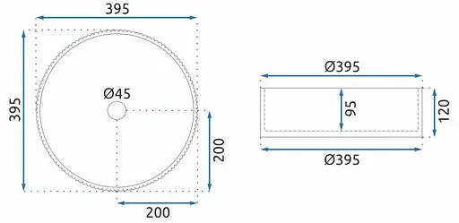 Умивальник Rea Ingrid black накладний REA-U6800, Чорний матовий - фото 4