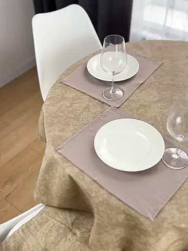 Водовідштовхувальна скатертина Мармур капучино 160х120 см - фото 2