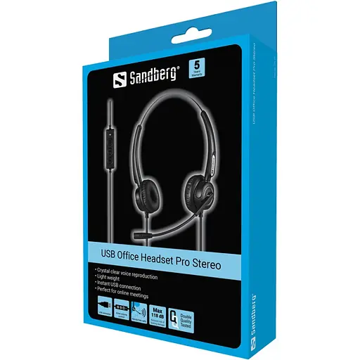 Гарнитура Sandberg Office Headset Pro Stereo, USB, Black