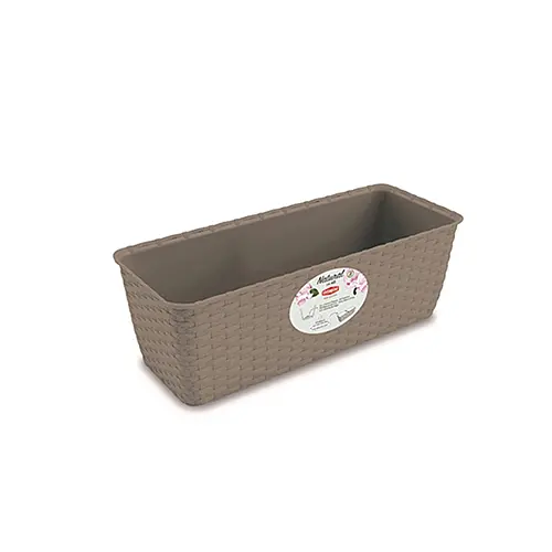 Вазон пластиковый Natural, прямоугольный, с автополивом, 5,3 л (73707)