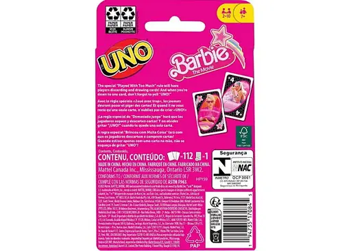 Настольная игра Mattel Уно Барби в кино (UNO Barbie The Movie) (HPY59) - фото 2