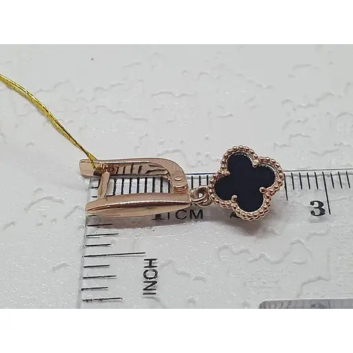 Золотые серьги-подвески Платон с агатом. 1С234/67Б - фото 5