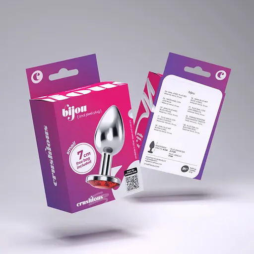 Анальна пробка Crushious Bijou червона мала з подарунковим мішечком - фото 7