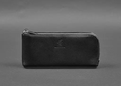 Кожаный портмоне-купюрник на молнии 14.0 Черный - фото 1