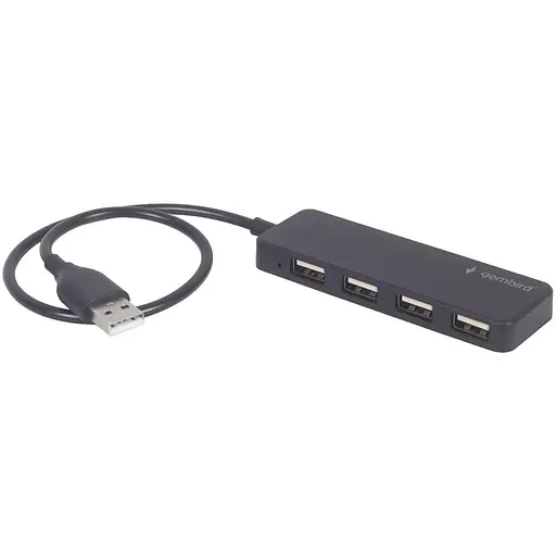 USB-хаб Gembird 4 порта USB 2.0 UHB-U2P4-06, пластик, черный (UHB-U2P4-06) - фото 1