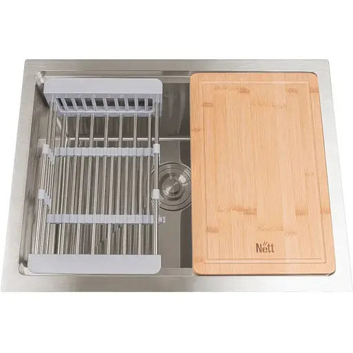 Кухонная мойка Nett NS-5742 из нержавейки 1.5 мм под столешницу - фото 5