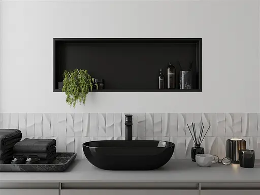 Полка для ванной нержавеющая горизонтальная 70 см черная Nett YB-70, Черный - фото 4