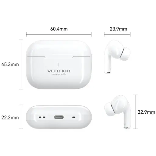 Навушники TWS Vention Elf Earbuds ECHO LITE E11 White - фото 3