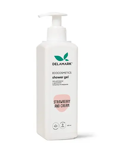 Гель для душу з ароматом полуниці та вершків De La Mark 400 мл - фото 1