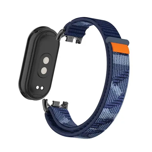 Ремешок Amazfeel для фитнес-браслета Mi Band 8 и 9 синий нейлоновый камуфляжный - фото 2