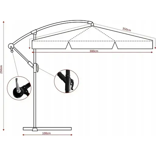Садовый зонт GardenLine GAO2859 Banana с LED подсветкой Green [144797] - фото 5